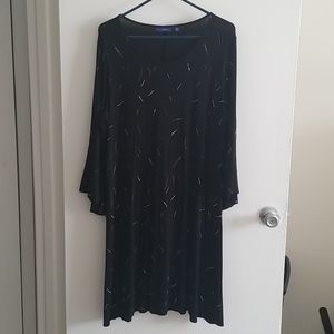 Printed bell sleeve dress